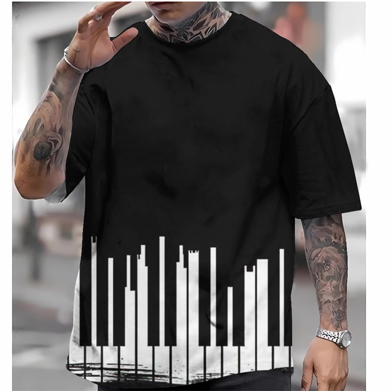 Audio Music Notes - Camisetas con gráficos de teclas de