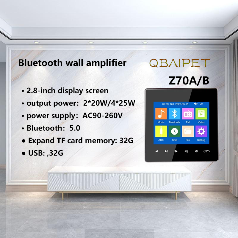 Audio Music In Background - Amplificador de pared Bluetooth para el