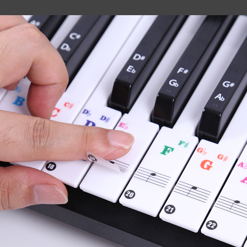 Audio Music Notes - Pegatinas Transparentes para Teclado de Piano,