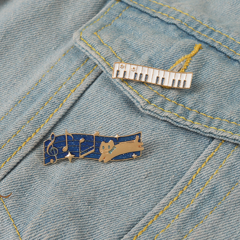 Audio Music Notes - Juego de 2 broches de esmalte