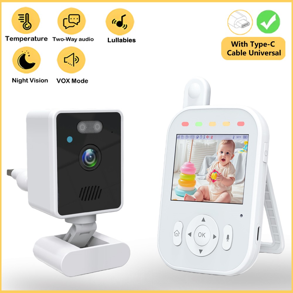 Audio Detect Music - Monitor para bebés inalámbrico para interiores,