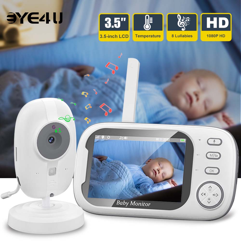 Audio Detect Music - Monitor de vídeo para bebés, 3.5'',