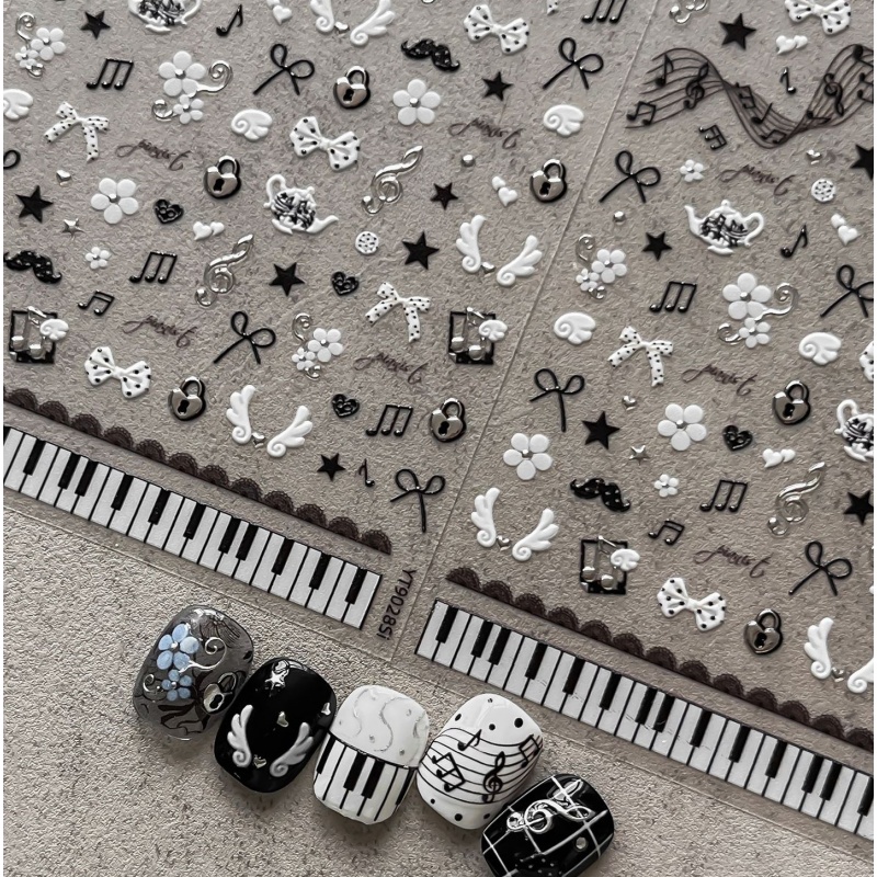 Audio Music Notes - Pegatinas para uñas con notas de