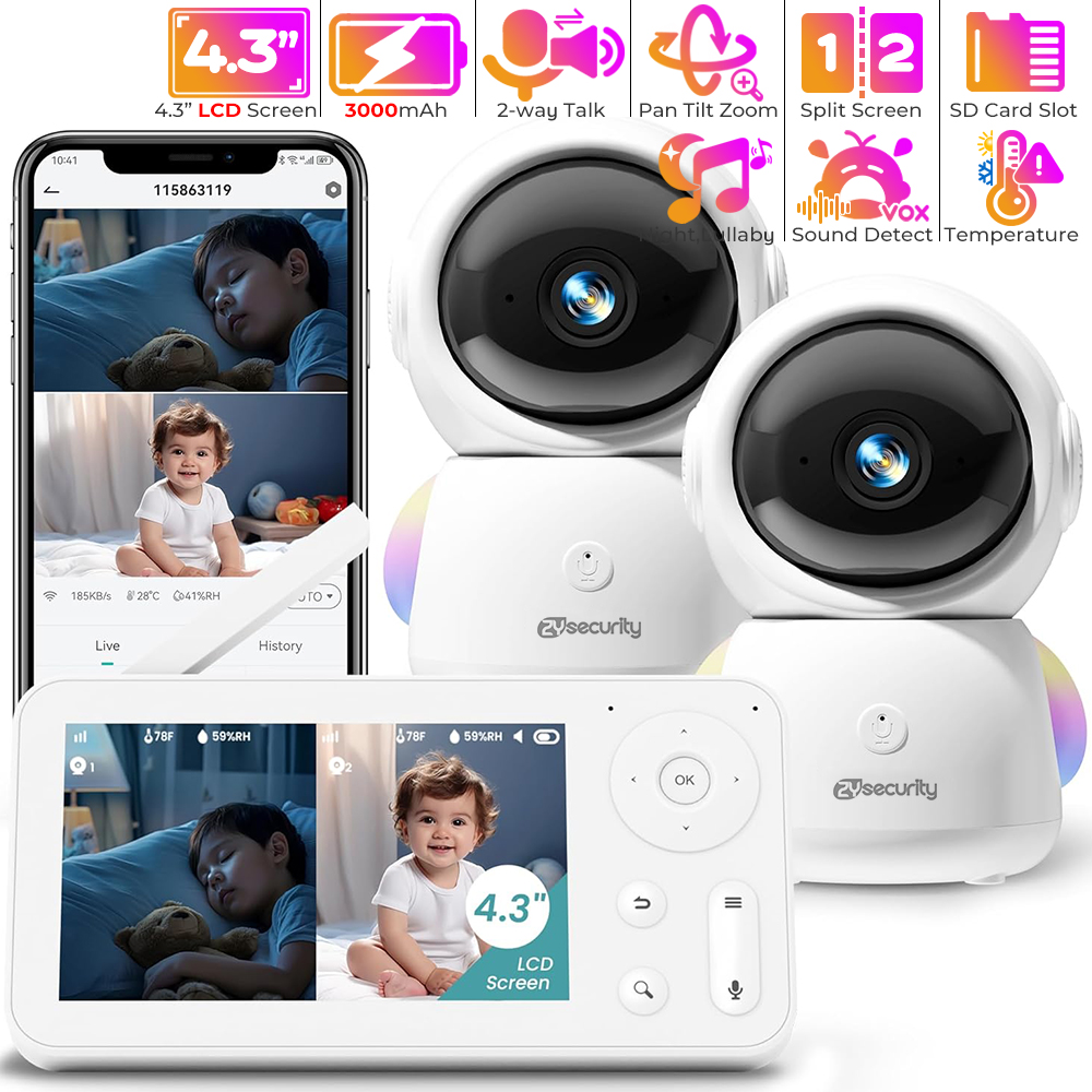 Monitor para Bebés 2K con 2 Cá - Audio Detect Music reseña y precio