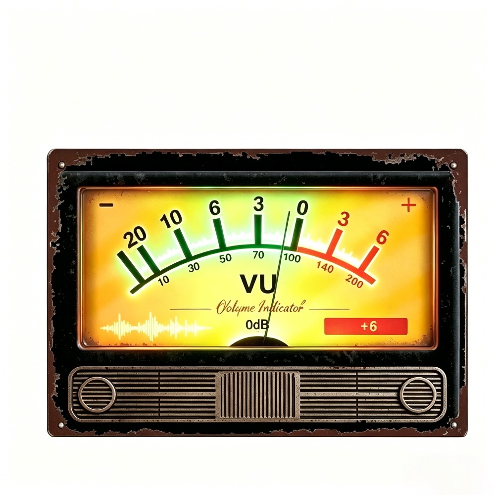 Indicador de volumen VU retro  - Audio Music Logo reseña y precio