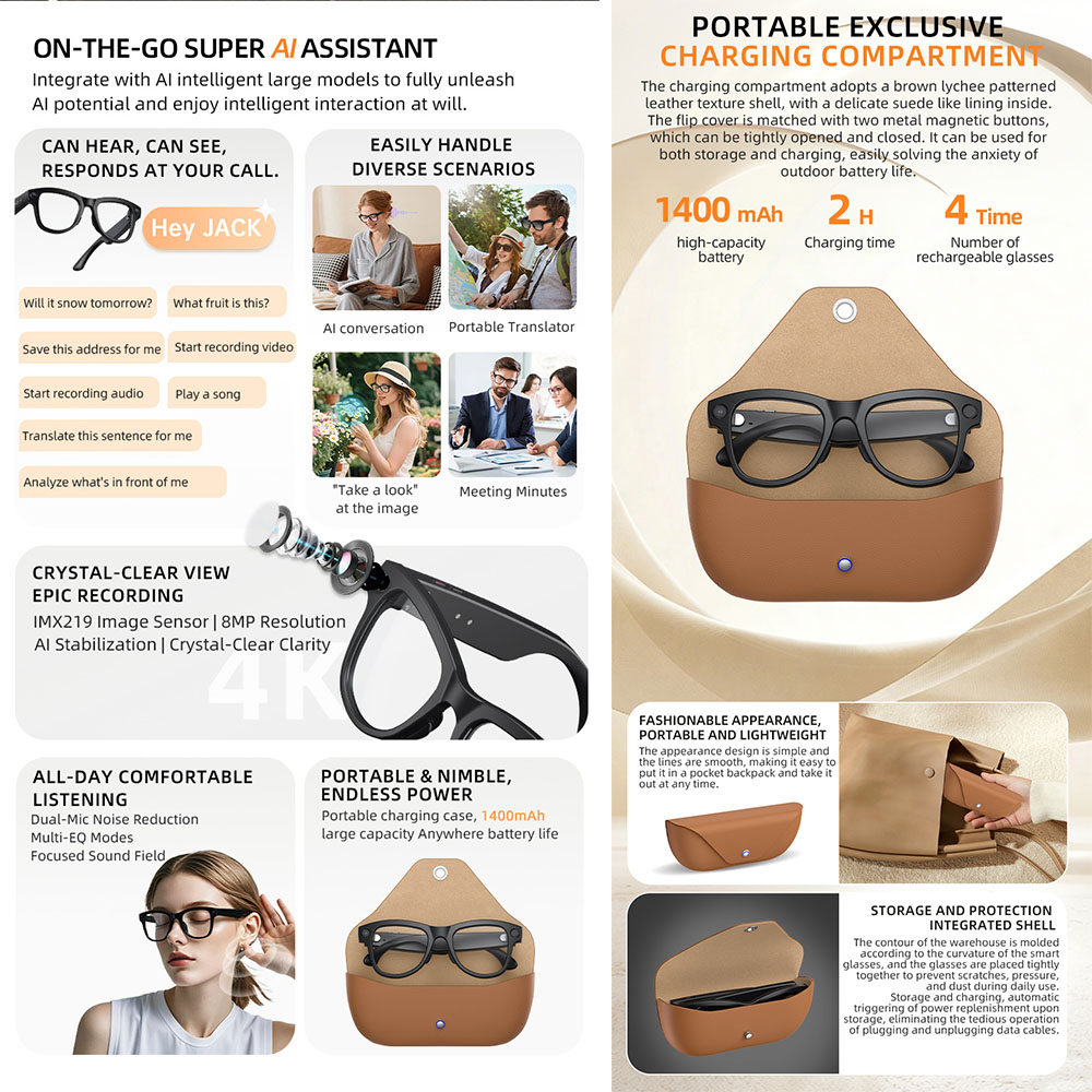 Gafas Inteligentes con IA 2026 - Audio Music Recognition reseña y precio