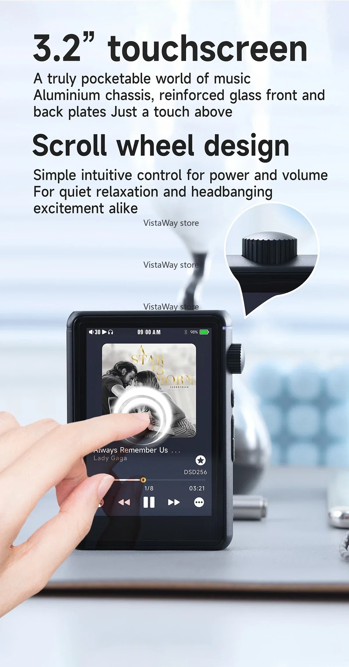 Reproductor de música WiFi Blu - Audio Music Web reseña y precio