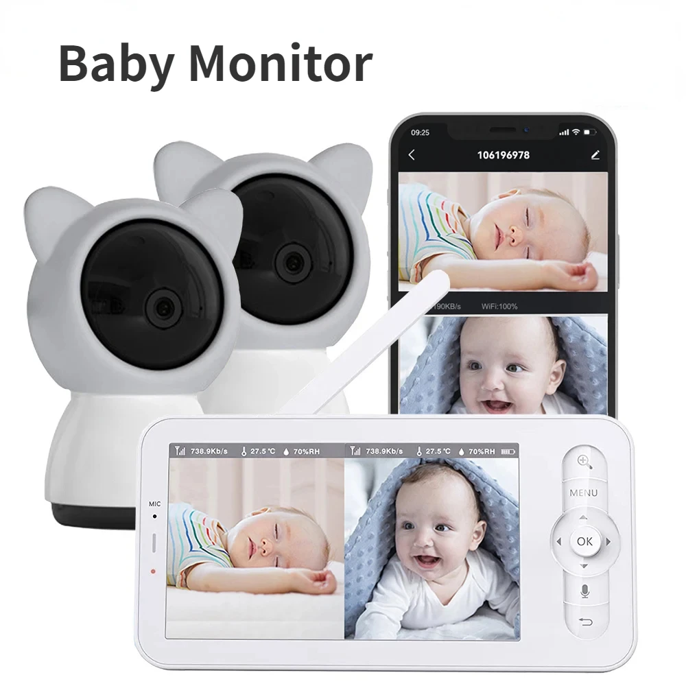 Monitor de bebé HD 5 pulgadas  - Audio Detect Music reseña y precio