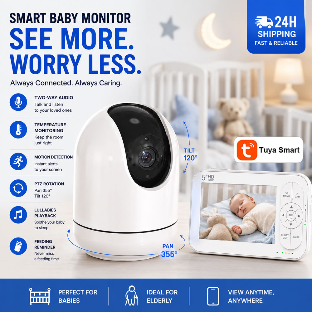 Monitor de Bebé WiFi de 5 Pulg - Audio Detect Music reseña y precio