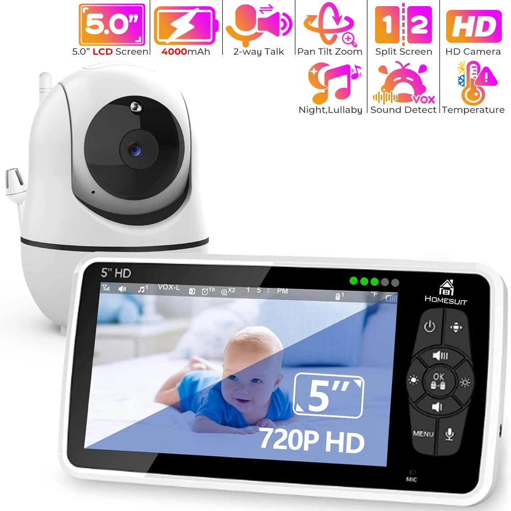 Monitor de vídeo para bebés co - Audio Detect Music reseña y precio