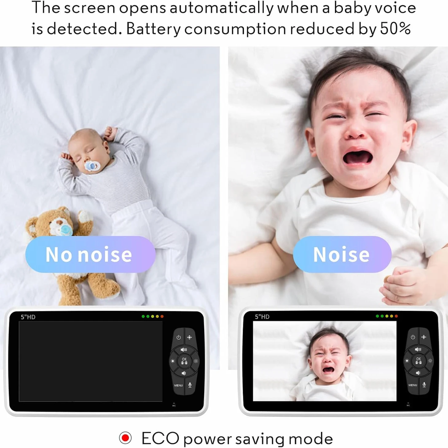 Monitor de vídeo para bebés co - Audio Detect Music reseña y precio