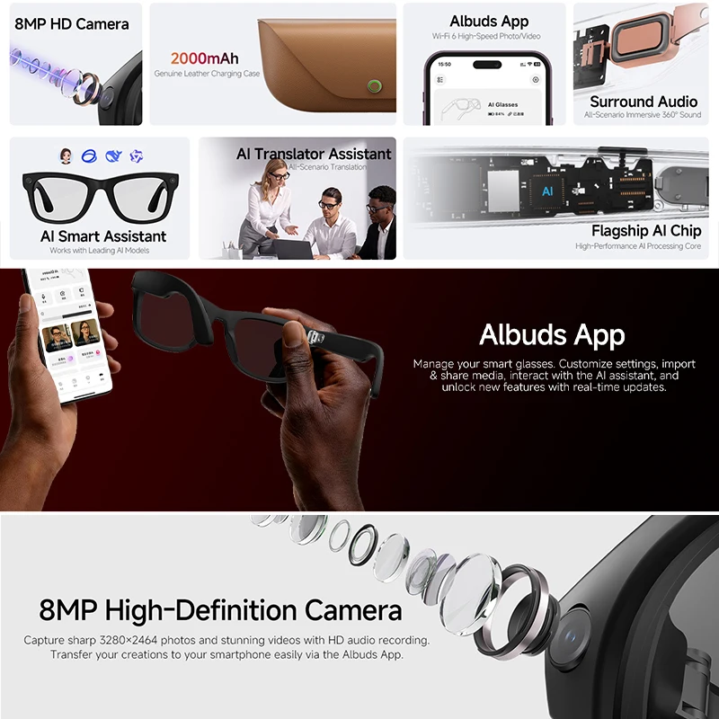 Gafas Inteligentes con Cámara  - Audio Music Recognition reseña y precio