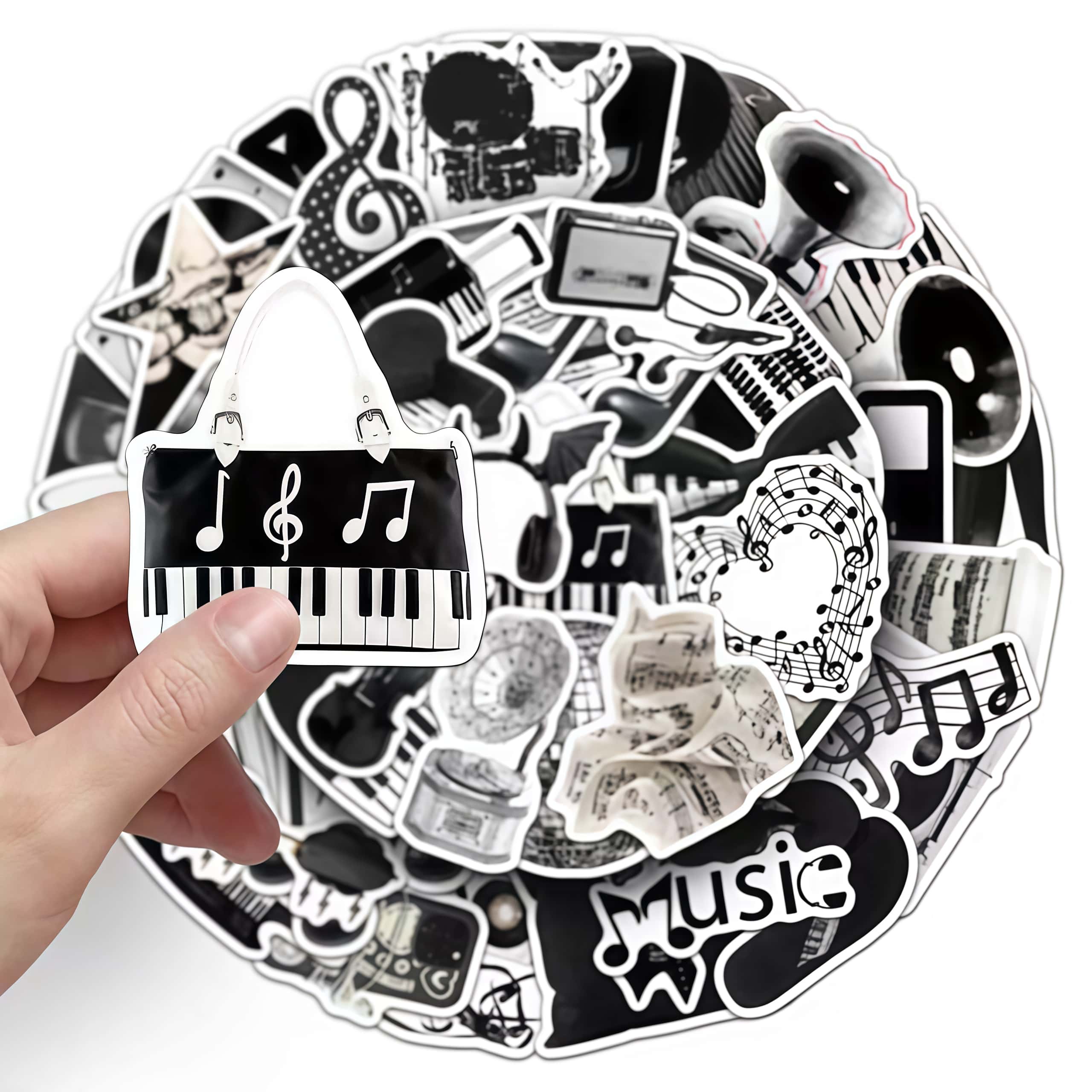 50 pegatinas de instrumentos m - Audio Music Notes reseña y precio