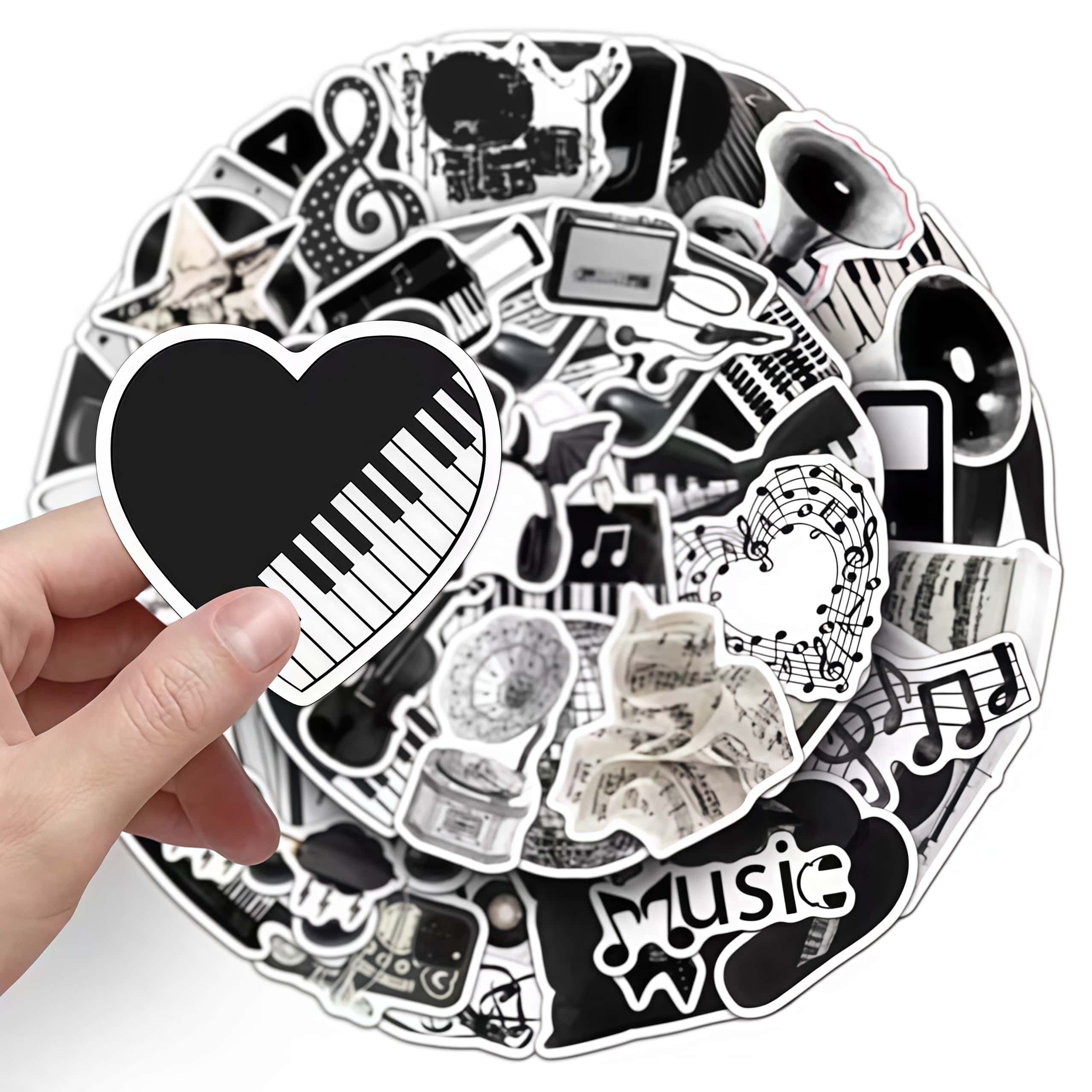 50 pegatinas de instrumentos m - Audio Music Notes reseña y precio
