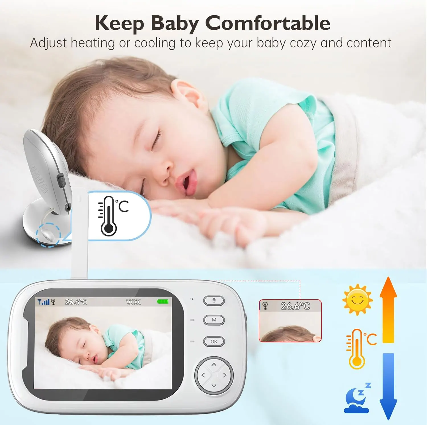 Monitor de Bebé con Video 2.4G - Audio Detect Music reseña y precio