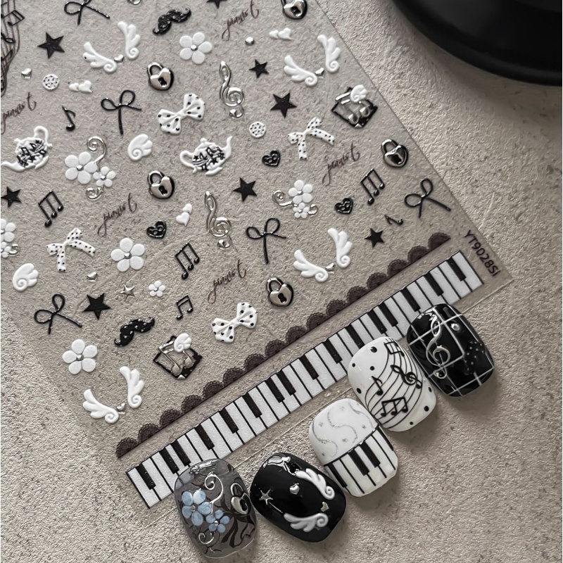 Pegatinas para uñas con notas  - Audio Music Notes reseña y precio