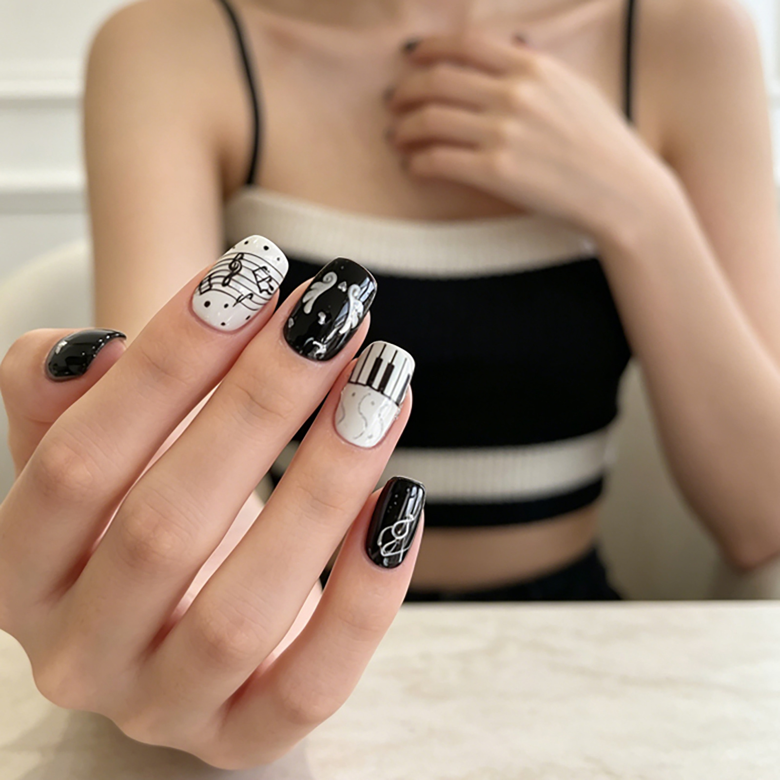 Pegatinas para uñas con notas  - Audio Music Notes reseña y precio