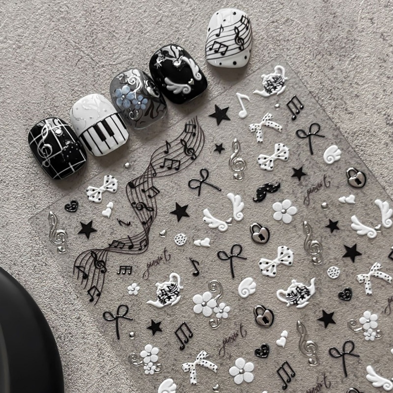 Pegatinas para uñas con notas  - Audio Music Notes reseña y precio